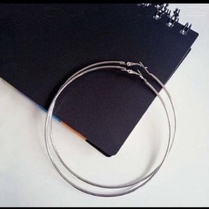 BRAND NEW IN PACKAGE, Big silver hoops